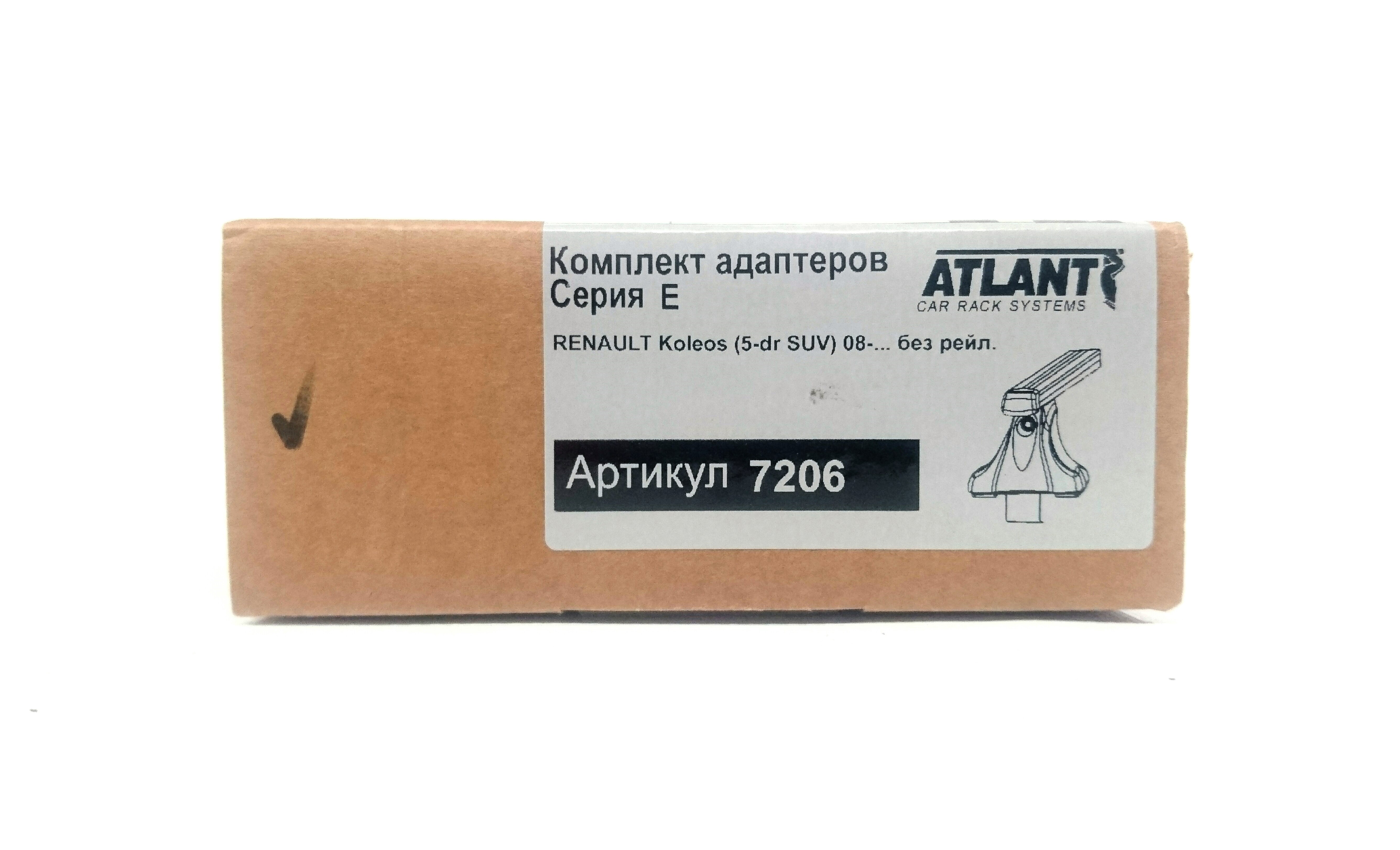 Кит адаптер Атлант 7206 опора Е на Renault Koleos (5-dr SUV) 2008- без рейлингов