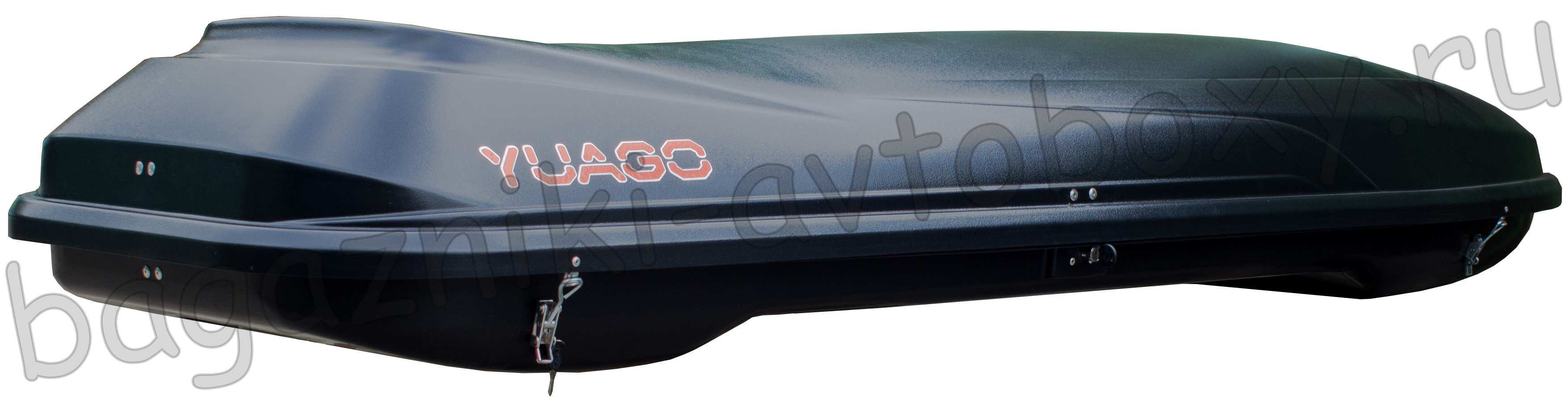 Автобокс на крышу YUAGO Cosmo 210 black matte EuroLock (Яго Космо 210 черный матовый ЕвроЛок)