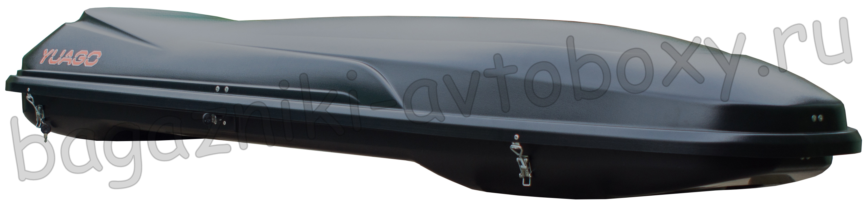 Автобокс на крышу YUAGO Cosmo 210 black matte EuroLock (Яго Космо 210 черный матовый ЕвроЛок)