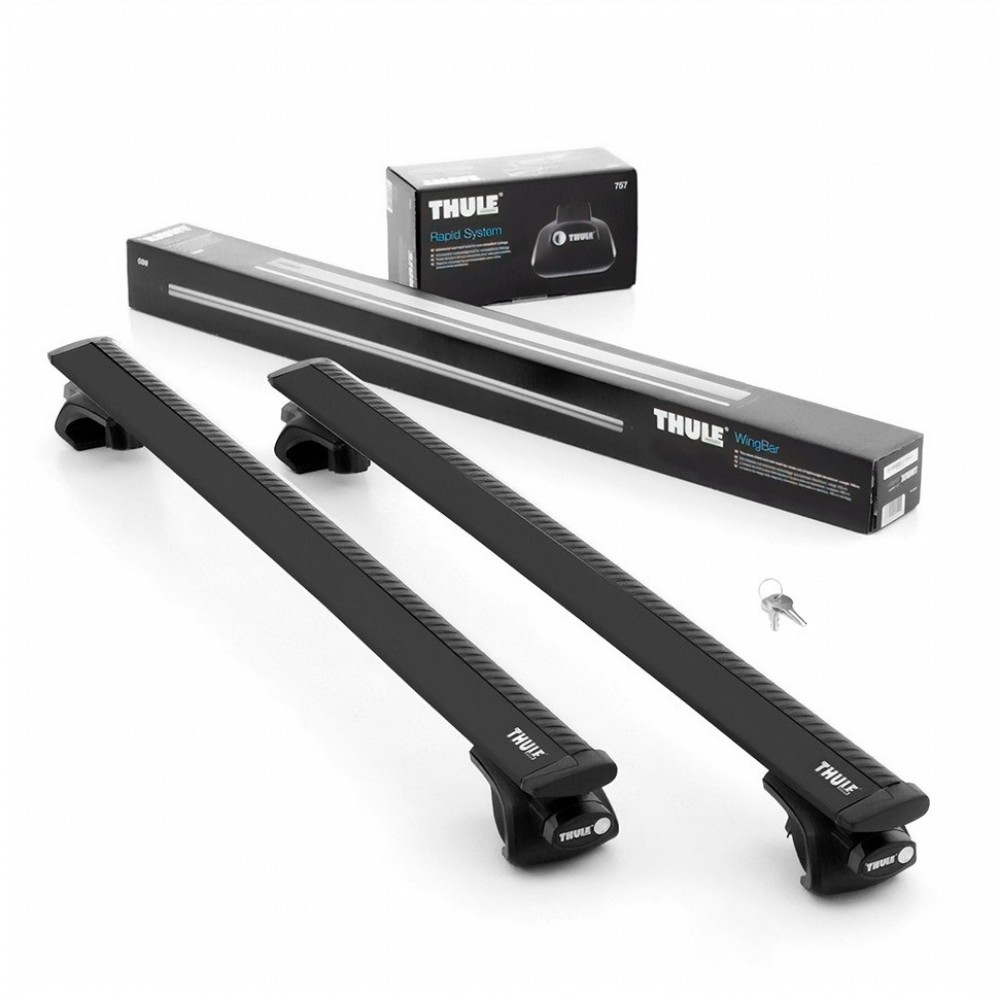 Багажник Thule WingBar для Toyota Hilux SW4 Кроссовер 5 дв. 2006 и по н.в. (черная аэродинамическая дуга)