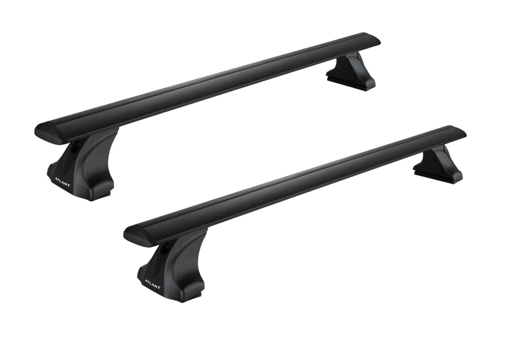 Автобагажник Atlant тип E для Москвич 6 2023-2025 Гладкая крыша  Дуги Крыло черные усил. 7002+7264+11001