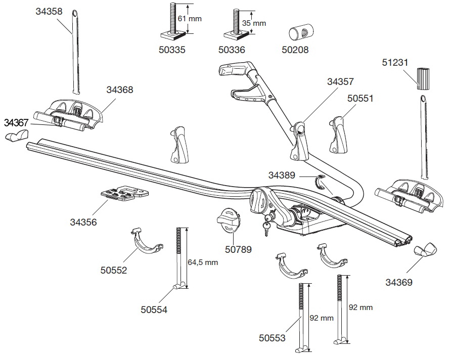 Т-образный винт для велобагажников Thule