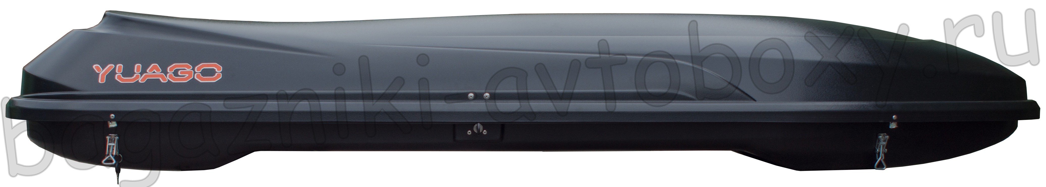 Автобокс на крышу YUAGO Cosmo 210 black matte EuroLock (Яго Космо 210 черный матовый ЕвроЛок)