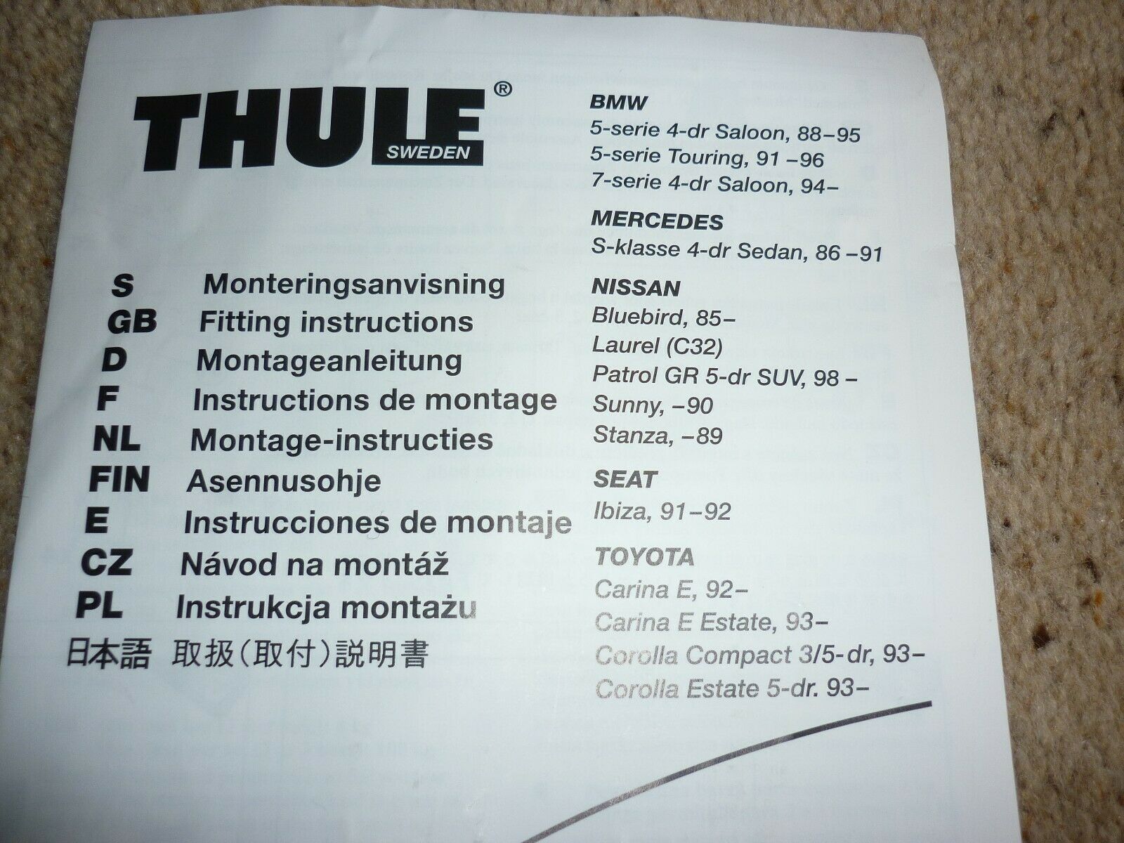 Thule Foot pack 369 комплект опор на крышу