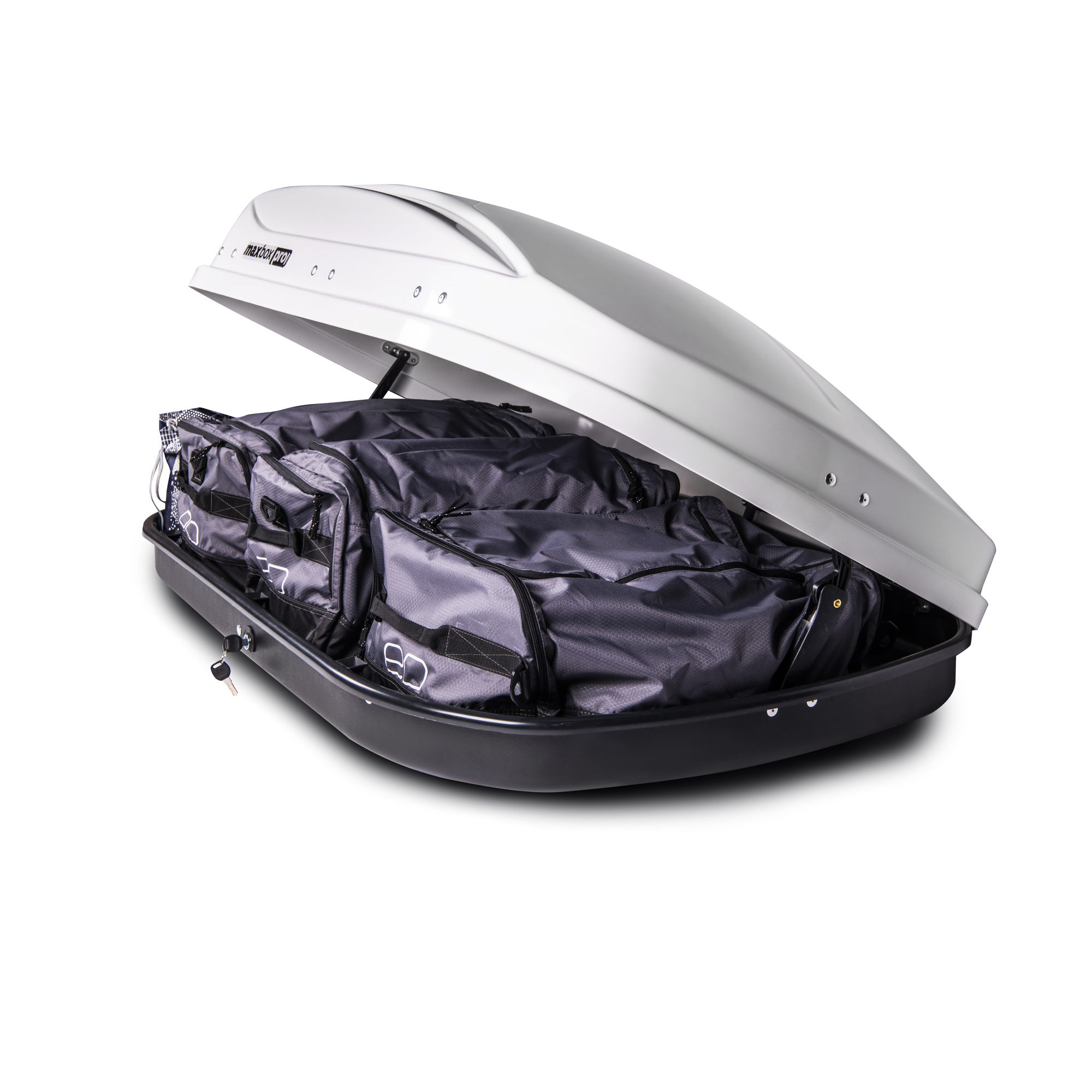 Автобокс на крышу MaxBox PRO / Maksima-List white glossy (МаксБокс ПРО / Максима-Лист 430 белый глянцевый)