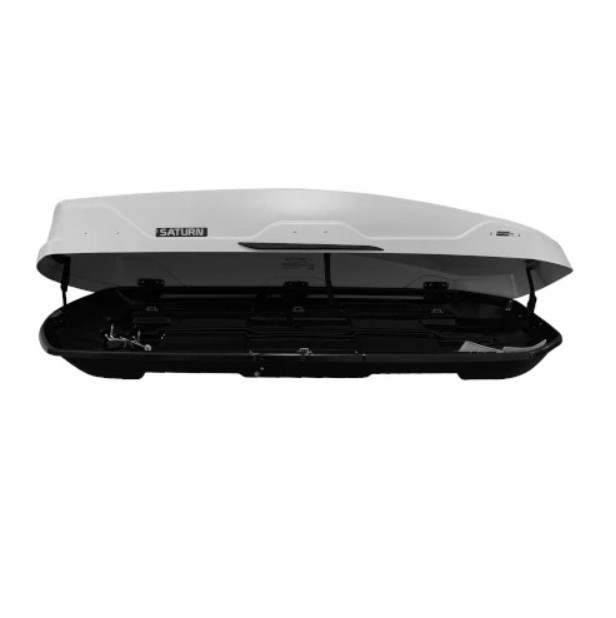 Автобокс на крышу Saturn 520 white matte SN 520 W DUO NEW UF (Сатурн 520 белый матовый СН 520 В ДУО НЬЮ УФ)