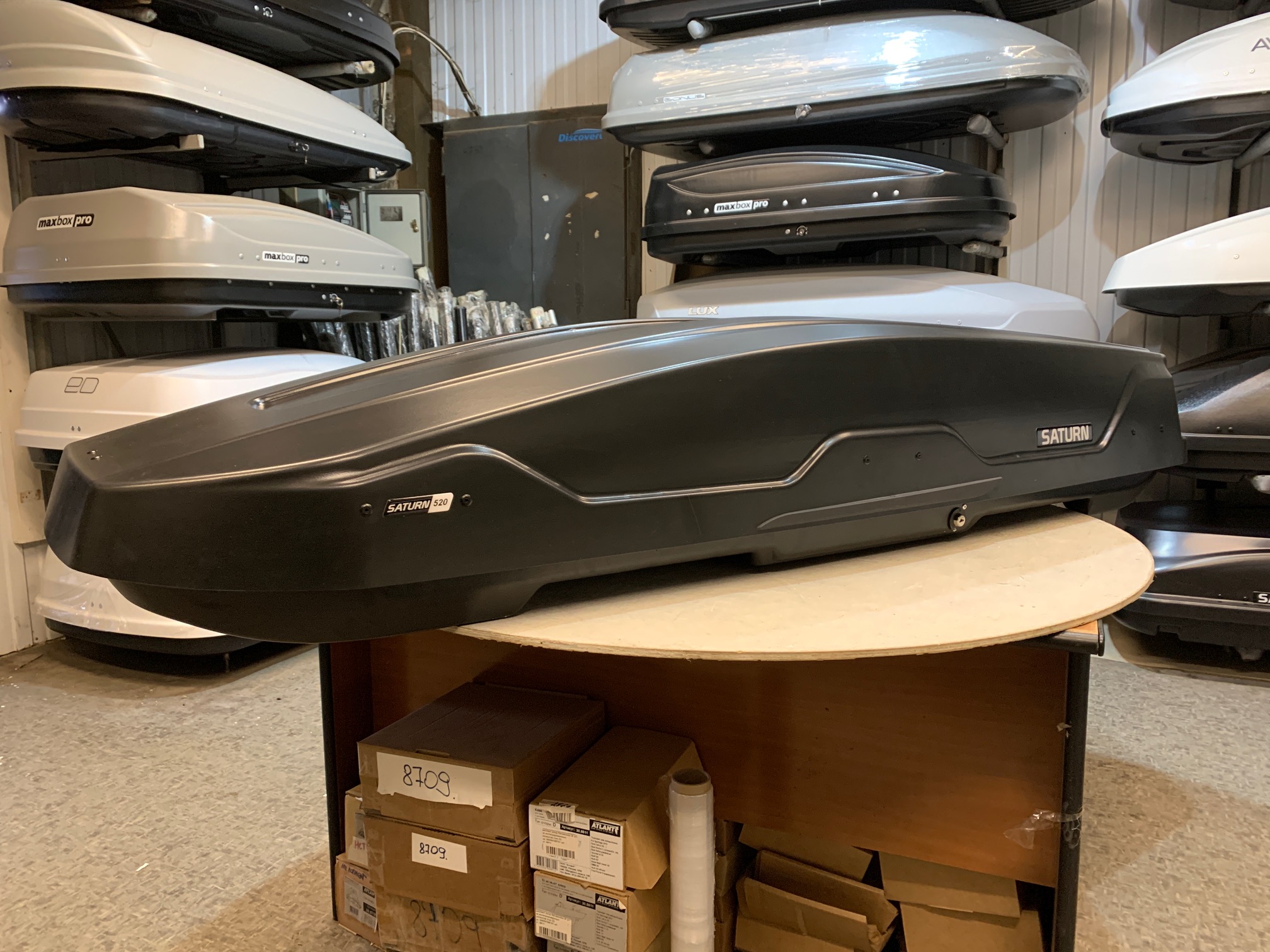 Автобокс на крышу Saturn 520 black matte duo (Сатурн 520 черный матовый двусторонний)