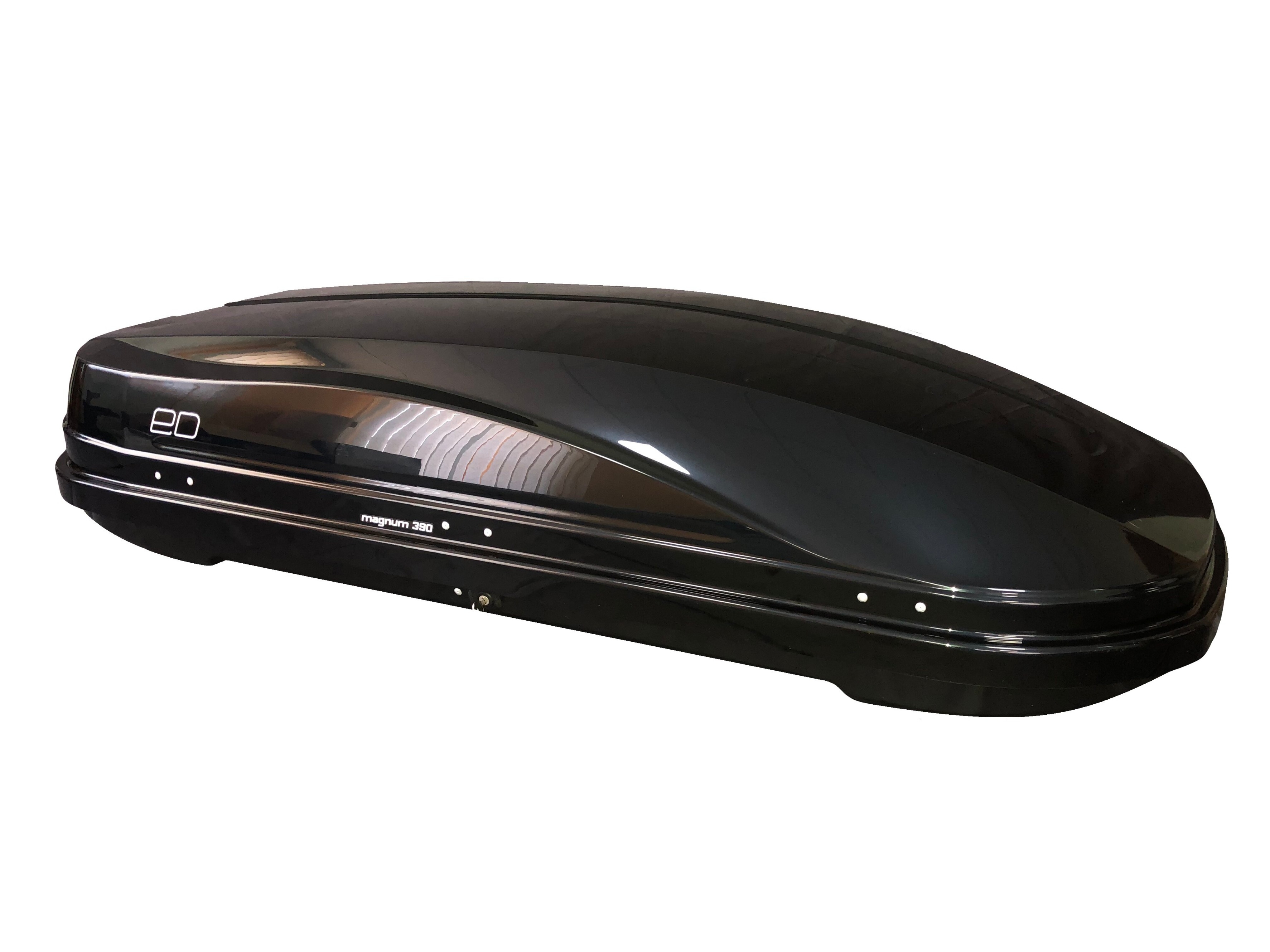 Автобокс на крышу ED Magnum 390 black glossy quick release (ЕД Магнум 390 черный глянцевый быстросъем)