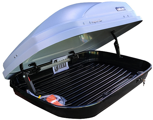 Автобокс на крышу ED Magnum 300 silver carbon duo (ЕД Магнум 300 серый карбон двухсторонний)