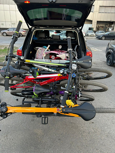 Велоплатформа WellTour 4 на фаркоп для 4 велосипедов