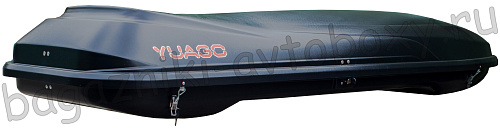 Автобокс на крышу YUAGO Cosmo 210 black matte EuroLock (Яго Космо 210 черный матовый ЕвроЛок)