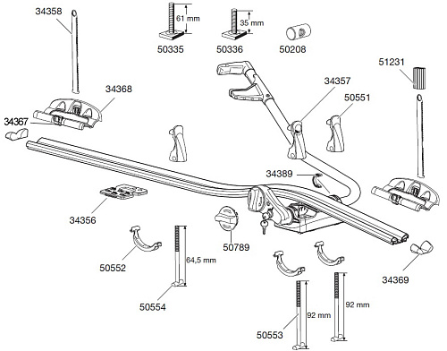 Т-образный винт для велобагажников Thule