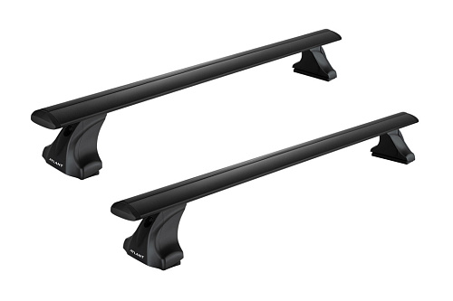 Автобагажник Atlant тип E для Solaris HS 2022-2025 Гладкая крыша  Дуги Крыло черные усил. 7002+7218+11000