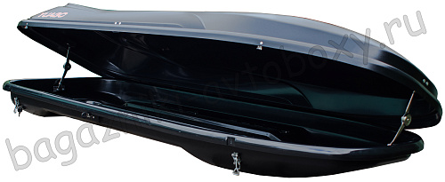 Автобокс на крышу YUAGO Cosmo 210 black matte EuroLock (Яго Космо 210 черный матовый ЕвроЛок)