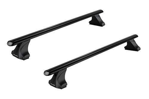 Автобагажник Atlant тип E для OMODA C5 2022-2025, 2024-2025 Гладкая крыша  Дуги Аэро черные усил. 7002+7263+11003